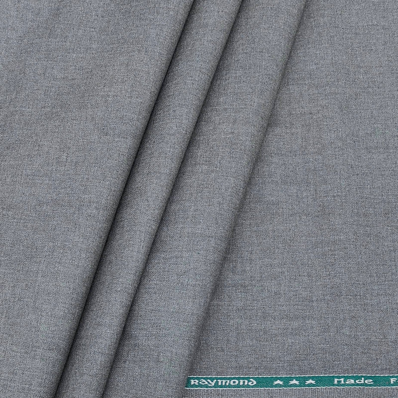 Trouser n Suit Fabric Any Length Raymond Matti Poly Viscose Plain Color Worsted Grey