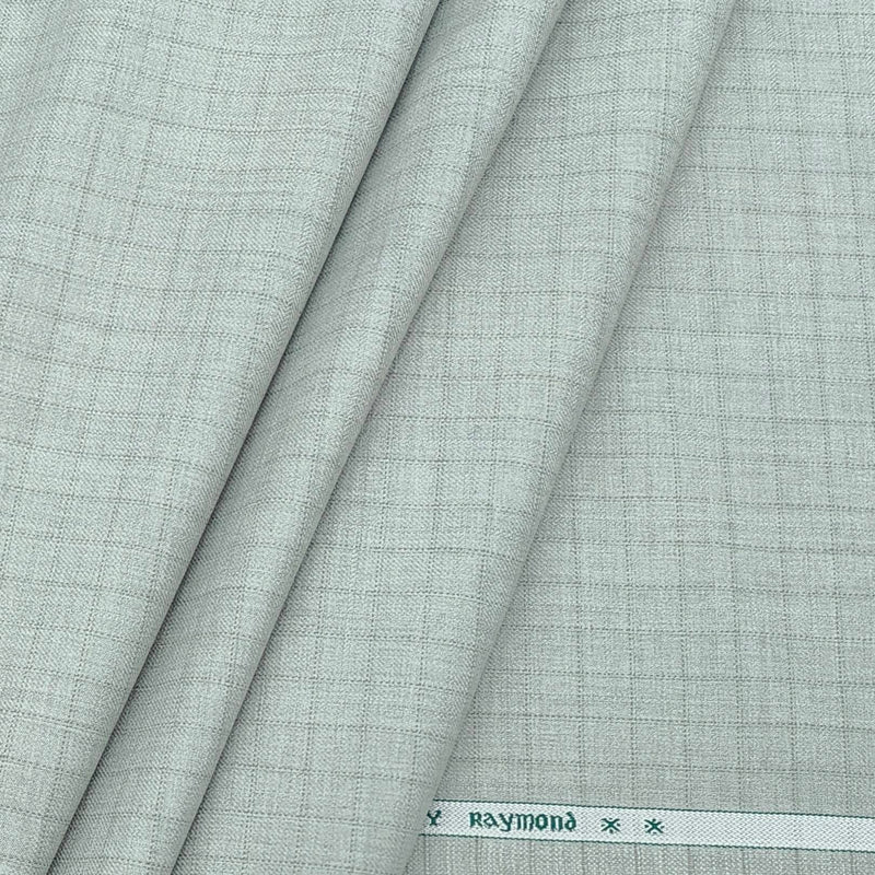 Trouser Fabric Raymond Polyester Viscose Check Color Light Green