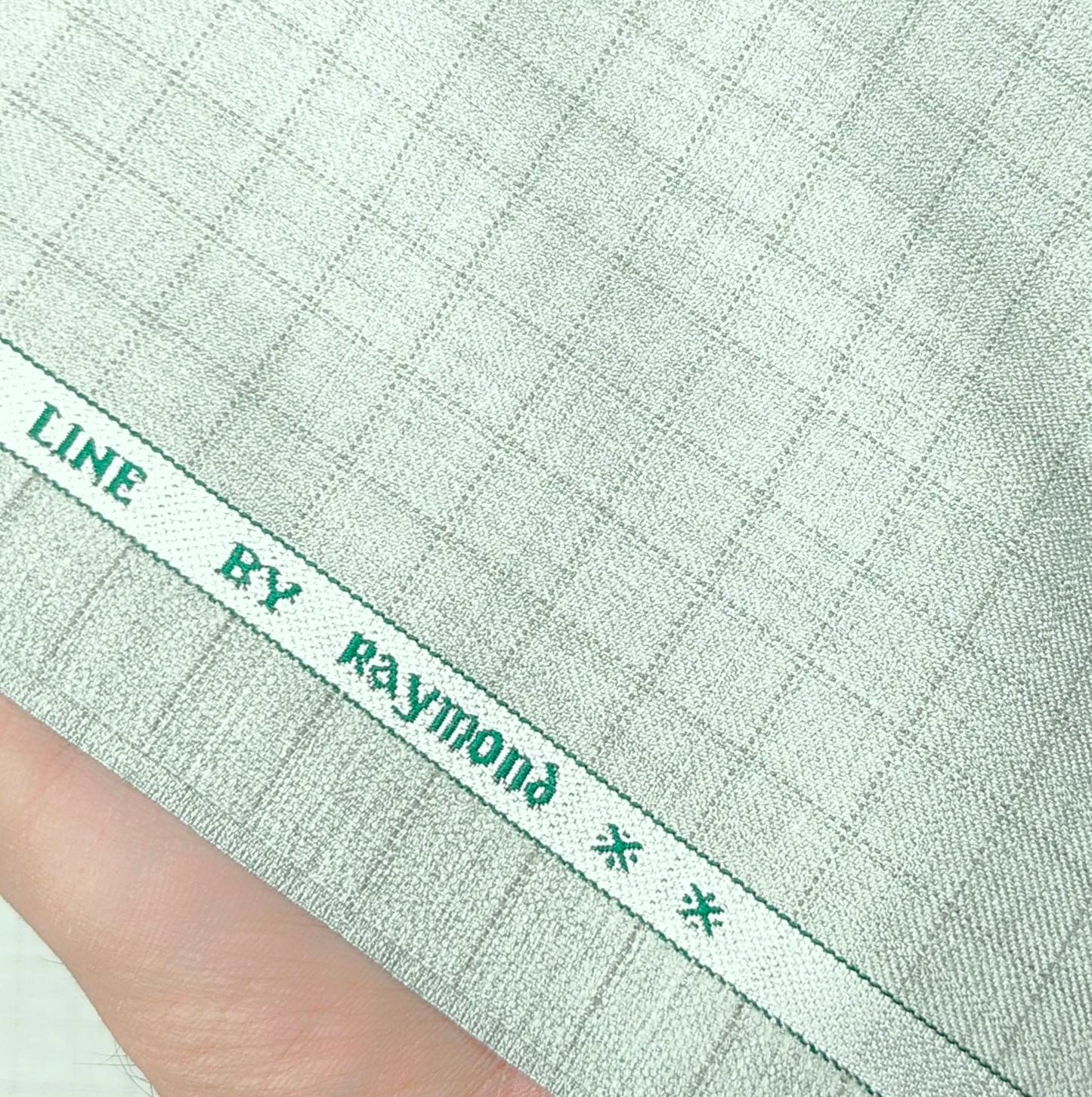 Trouser Fabric Raymond Polyester Viscose Check Color Light Green