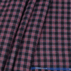 Warm Shirt Fabric Modella Check Colour Blackish Grey
