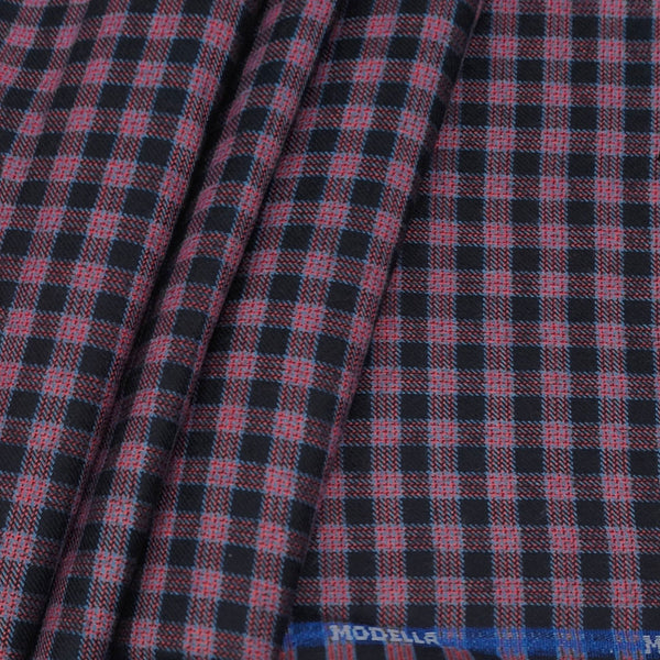 Warm Shirt Fabric Modella Check Colour Blackish Grey