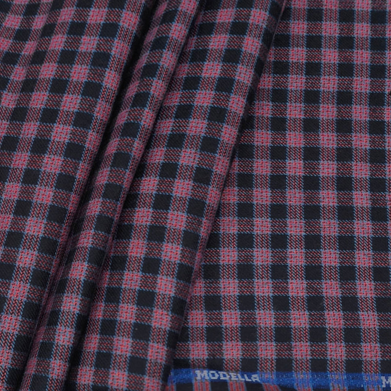Warm Shirt Fabric Modella Check Colour Blackish Grey