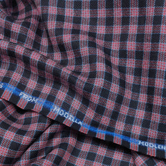 Warm Shirt Fabric Modella Check Colour Blackish Grey