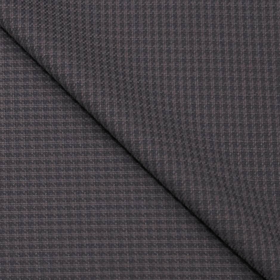 Trouser Fabric Raymond Wool Blended ZigZag Check Colour Dark Brown