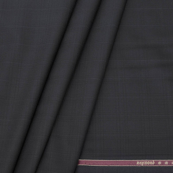 Trouser Fabric Raymond Wool Blended Check Colour Wine Grey