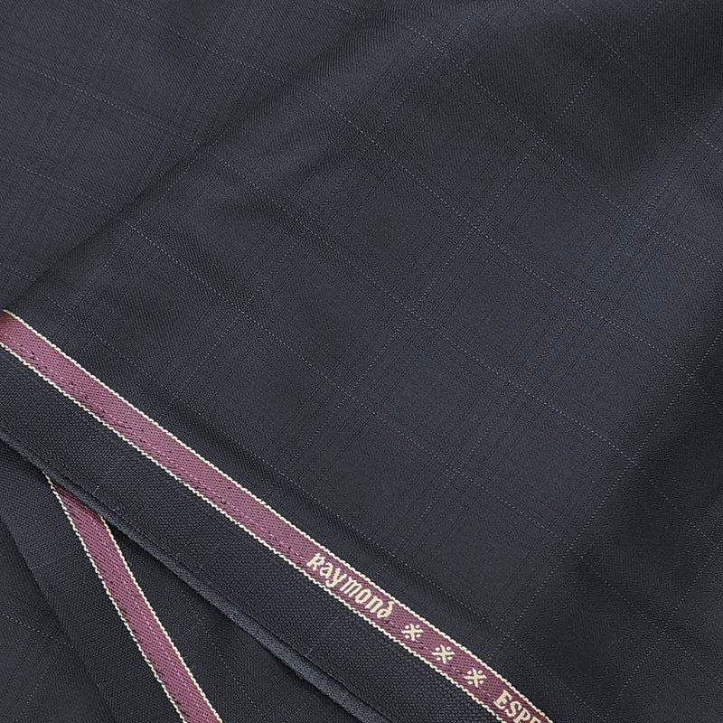 Trouser Fabric Raymond Wool Blended Check Colour Wine Grey