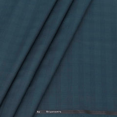 Trouser Fabric Siyaram Polyester Viscose Check Colour Oceanside Blue