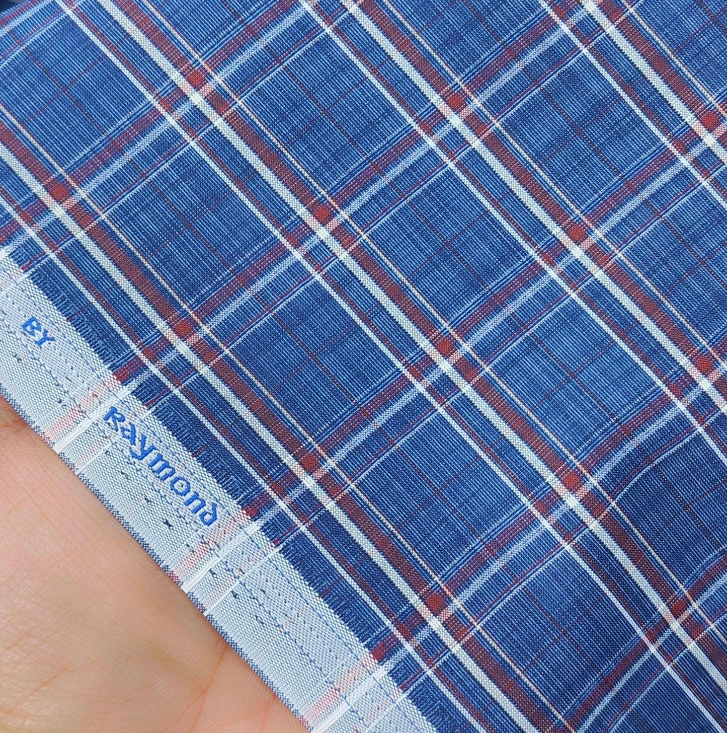 Shirt Fabric Raymond Blended Check Colour Penwinkle Blue