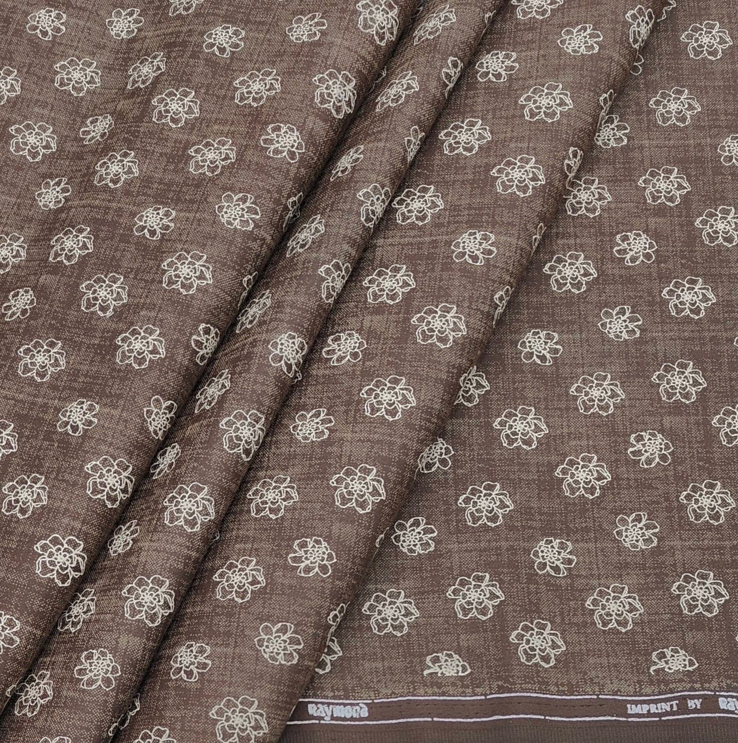 Shirt Fabric Raymond Blended Printed Colour Dark Brown