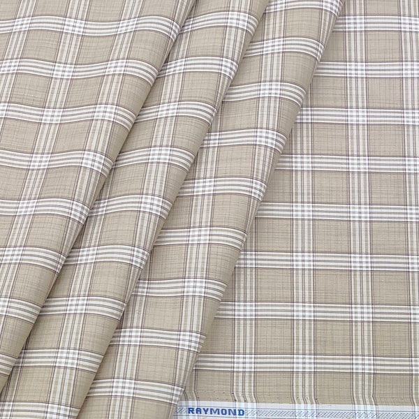 Shirt Fabric Raymond Blended Check Colour Dirt Brown