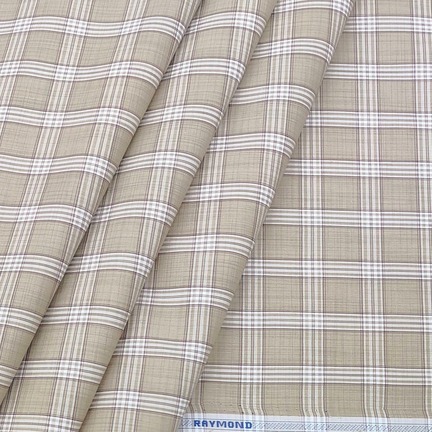 Shirt Fabric Raymond Blended Check Colour Dirt Brown