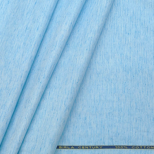 Shirt Fabric Birla Century Giza Cotton Khadi Colour Electric Blue