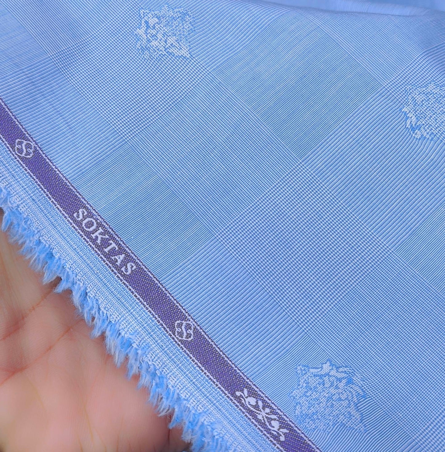 Shirt Fabric Soktas Giza Cotton Jacquard Colour ink Blue