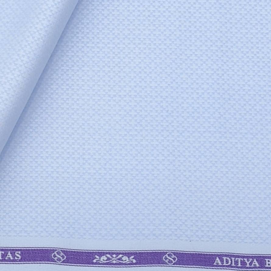 Shirt Fabric Soktas Giza Cotton Dobby Colour Tilt Blue