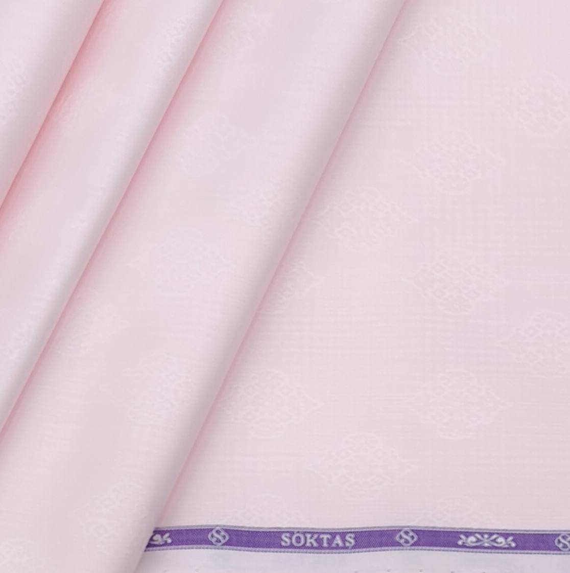 Shirt Fabric Soktas Giza Cotton Jacquard Colour Tea Rose Pink