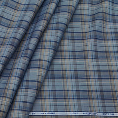 Shirt Fabric Raymond Premium 100% Cotton Check Colour Dark Grey