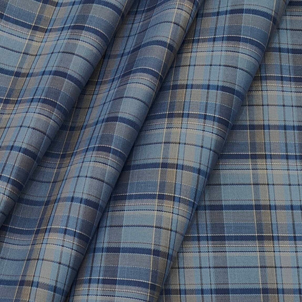 Shirt Fabric Raymond Premium 100% Cotton Check Colour Dark Grey