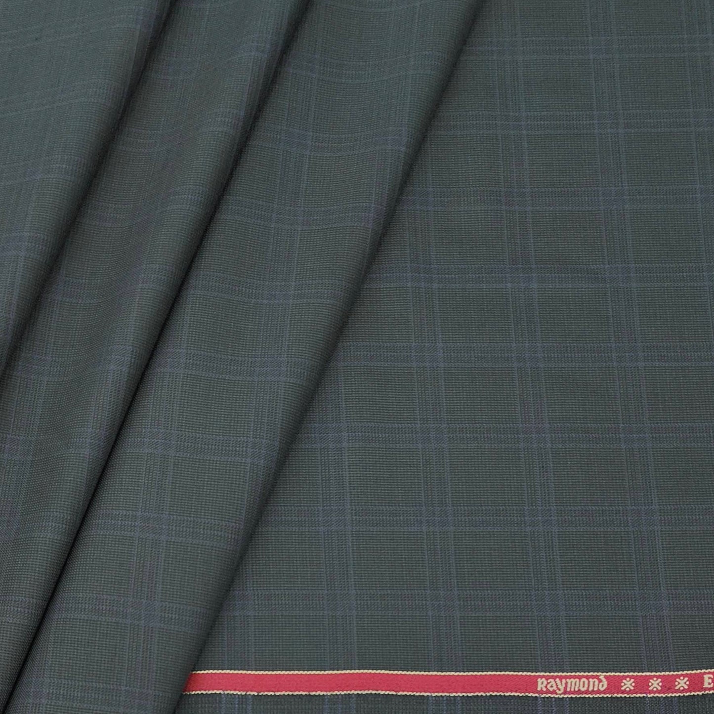 Trouser Fabric Raymond Wool Blended check Colour Phthalo Green