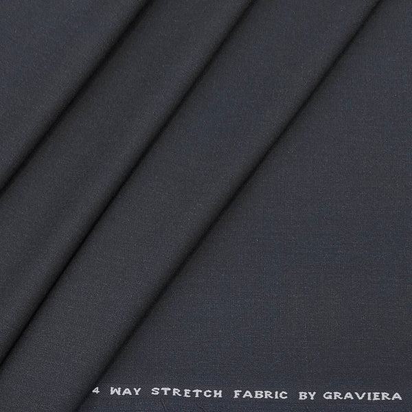 Trouser Fabric Graviera 4Way Lycra Premium Plain Color Worsted Black