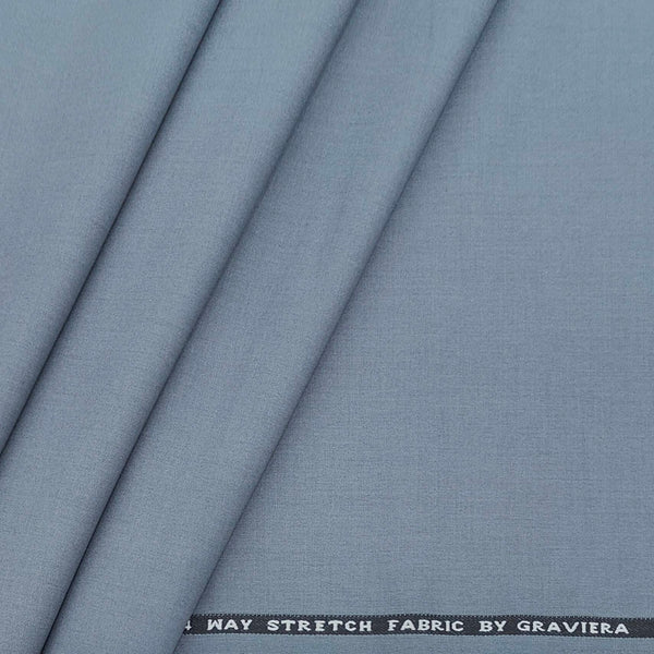 Trouser Fabric Graviera 4Way Lycra Premium Plain Color Grevel Grey Blue