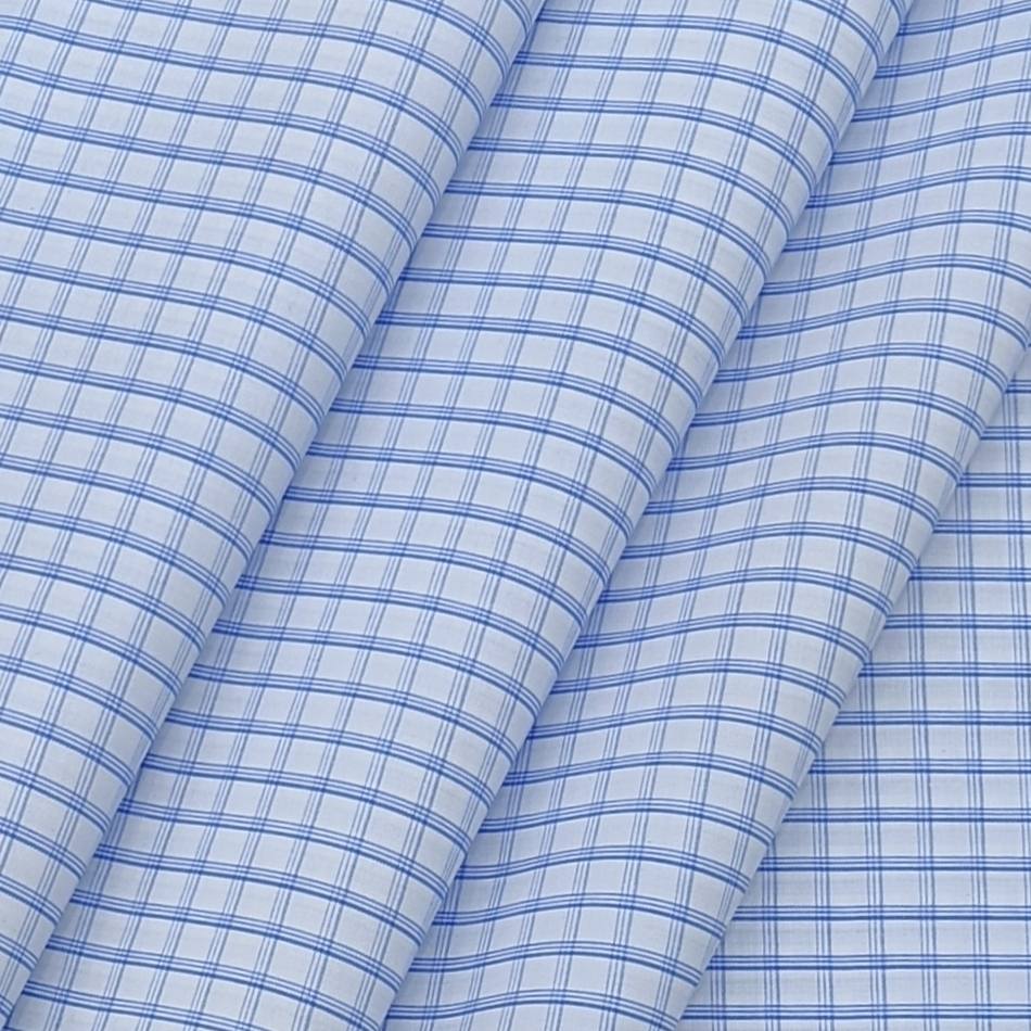 Shirt Fabric Soktas Premium Tencel Small Check Colour Blue N white