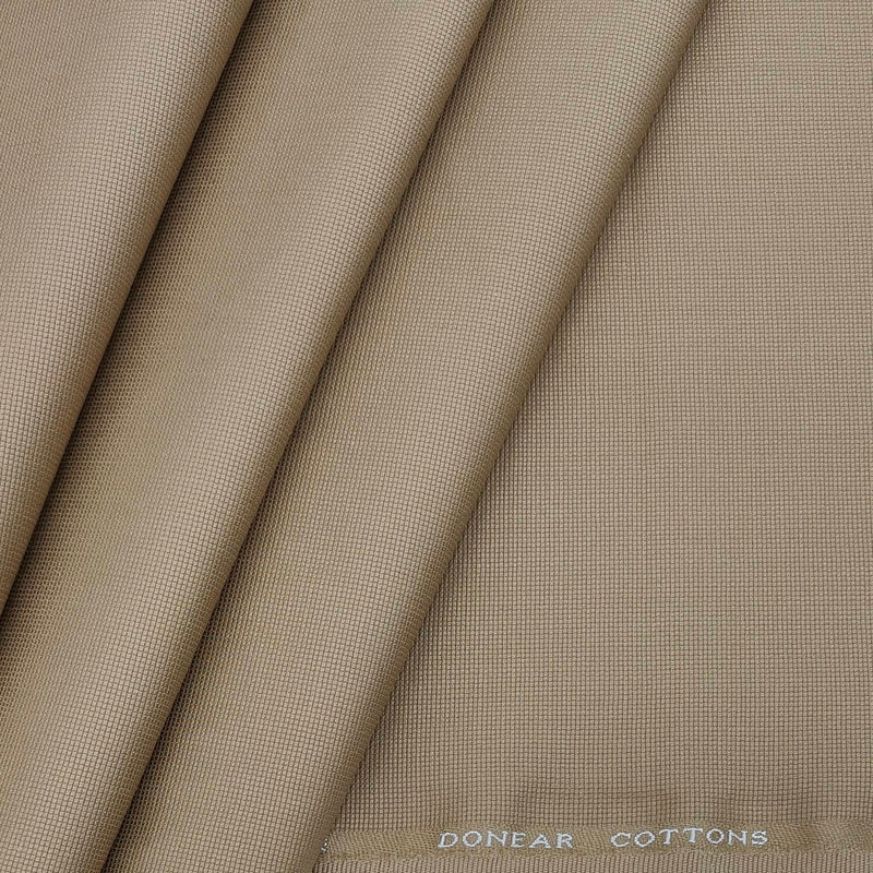 Trouser Fabric Donear Pure Cotton Self Textured Colour Dark Camel