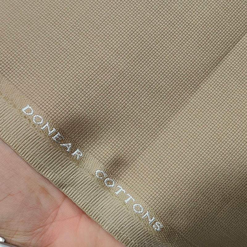 Trouser Fabric Donear Pure Cotton Self Textured Colour Dark Camel