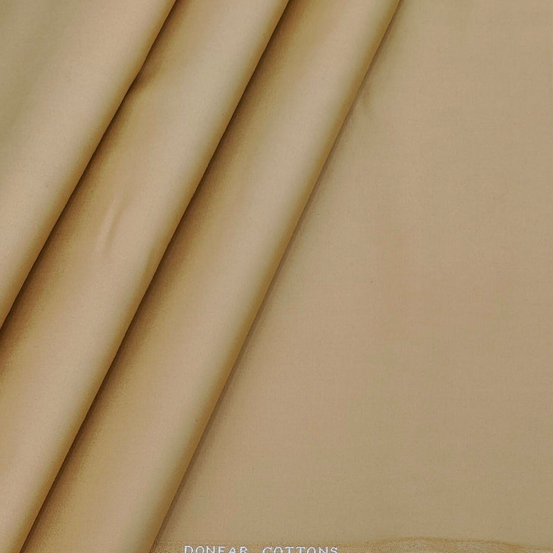 Trouser Fabric Donear Fine Pure Cotton Plain Colour Hard Camel