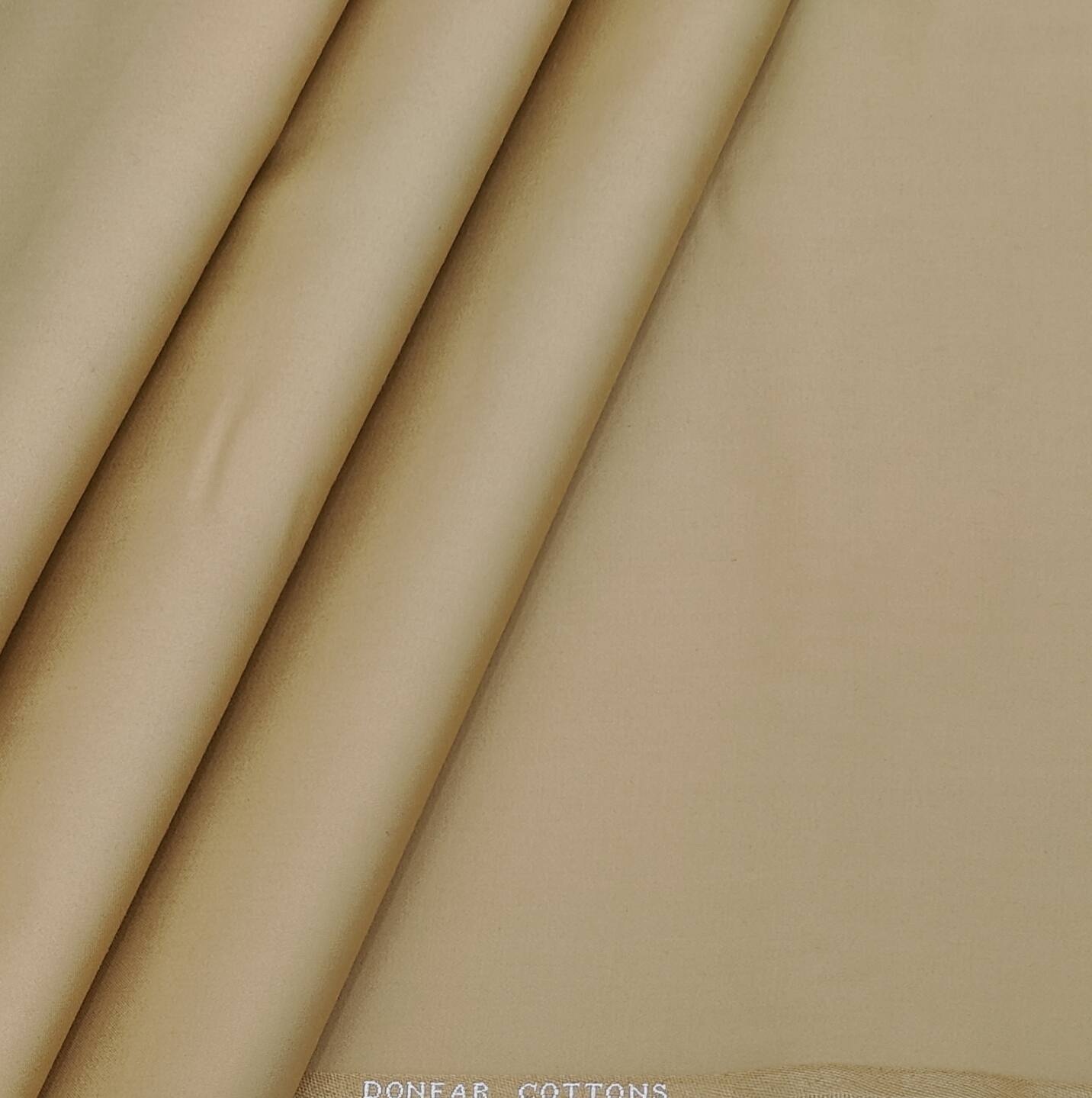 Trouser Fabric Donear Fine Pure Cotton Plain Colour Hard Camel