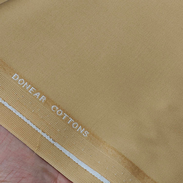 Trouser Fabric Donear Fine Pure Cotton Plain Colour Hard Camel