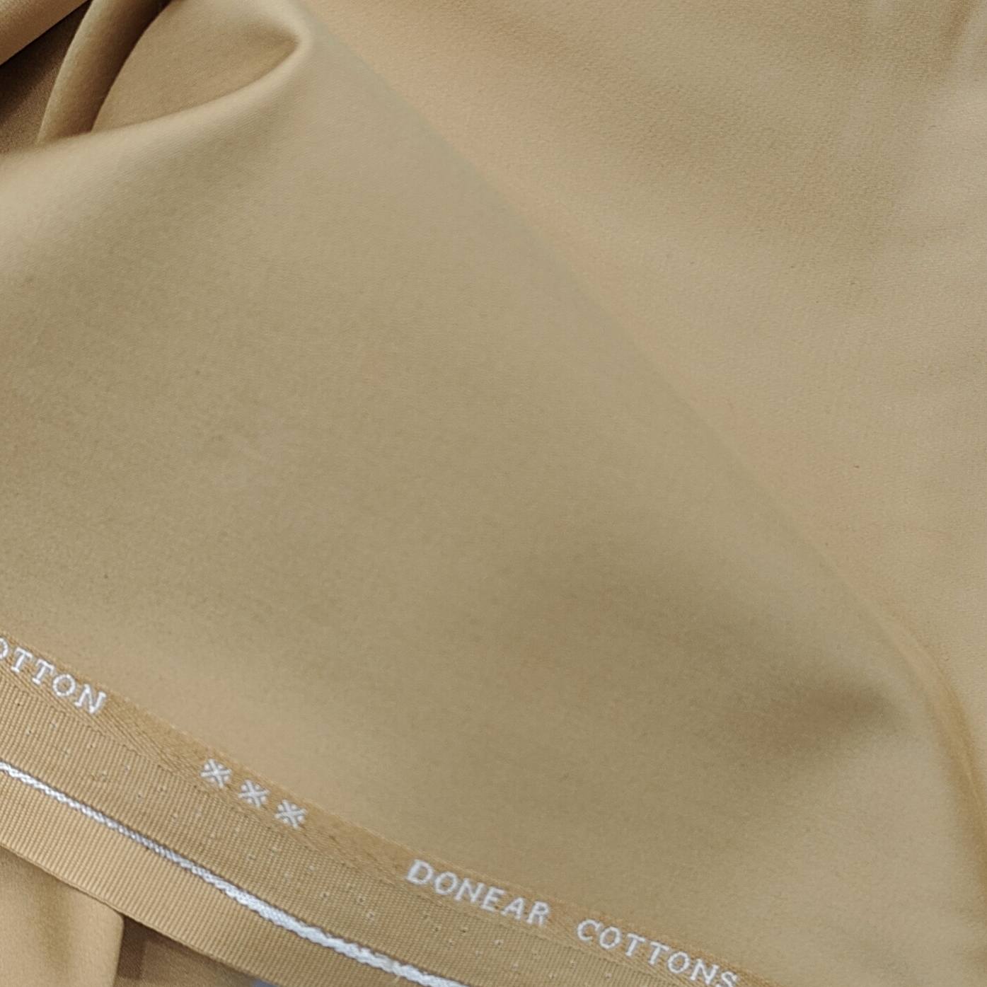 Trouser Fabric Donear Fine Pure Cotton Plain Colour Hard Camel