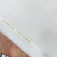 Trouser Fabric Donear Pure Cotton Self Textured Colour Milky White