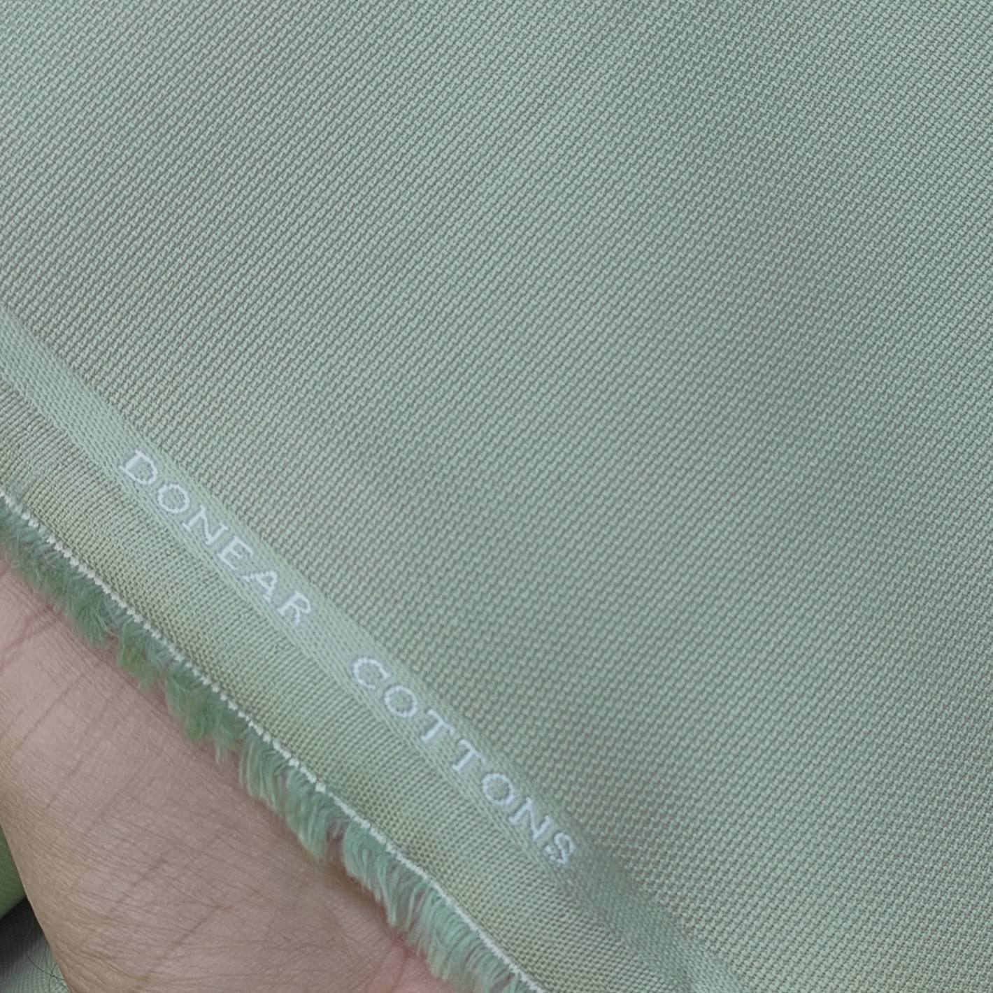 Trouser Fabric Donear Pure Cotton Self Textured Colour Mint Green