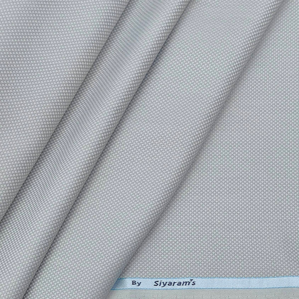 Trouser Fabric Siyaram Polyester Viscose Dotted Colour Silver Grey