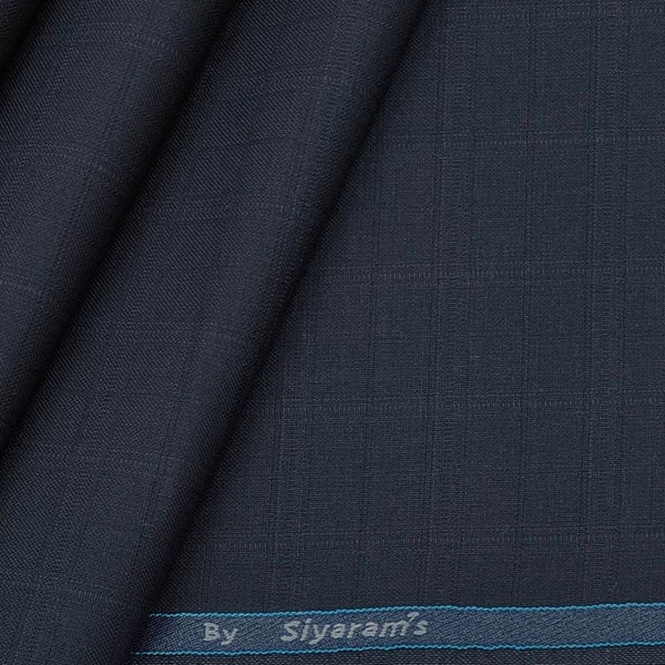 Trouser Fabric Siyaram Polyester Viscose Check Colour Dark Blue