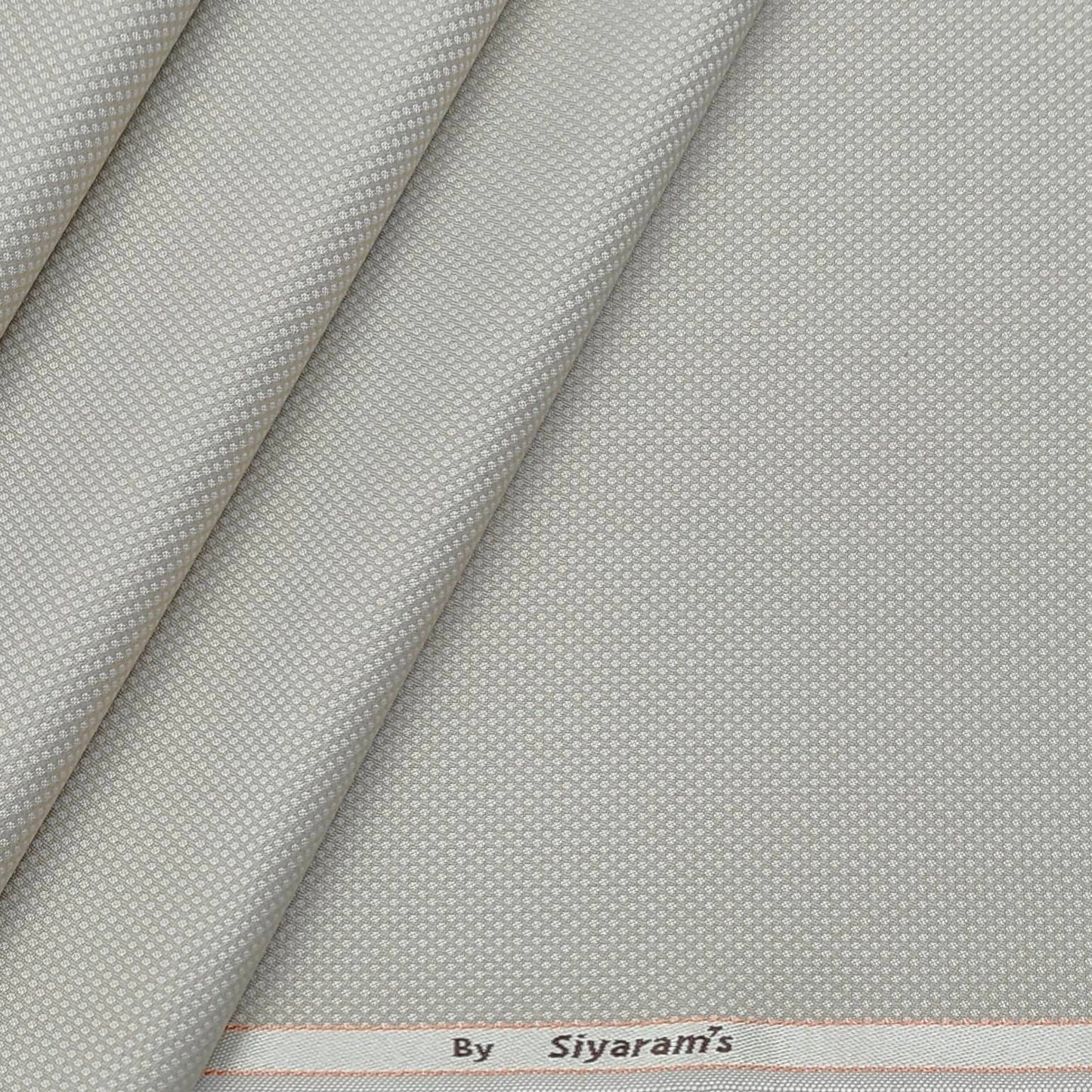 Trouser Fabric Siyaram Polyester Viscose Dotted Colour Dull Cream