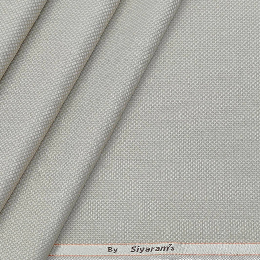 Trouser Fabric Siyaram Polyester Viscose Dotted Colour Dull Cream