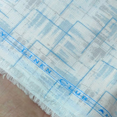 Shirt Fabric Linen Club Linen Blended Printed Colour water Blue