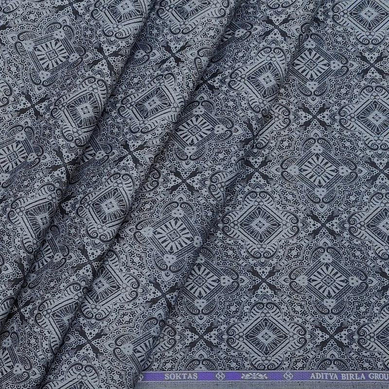 Shirt Fabric Soktas Giza Cotton Jacquard Colour Blackish Grey