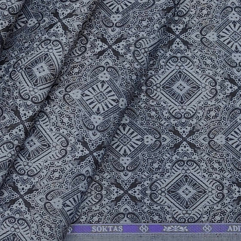 Shirt Fabric Soktas Giza Cotton Jacquard Colour Blackish Grey