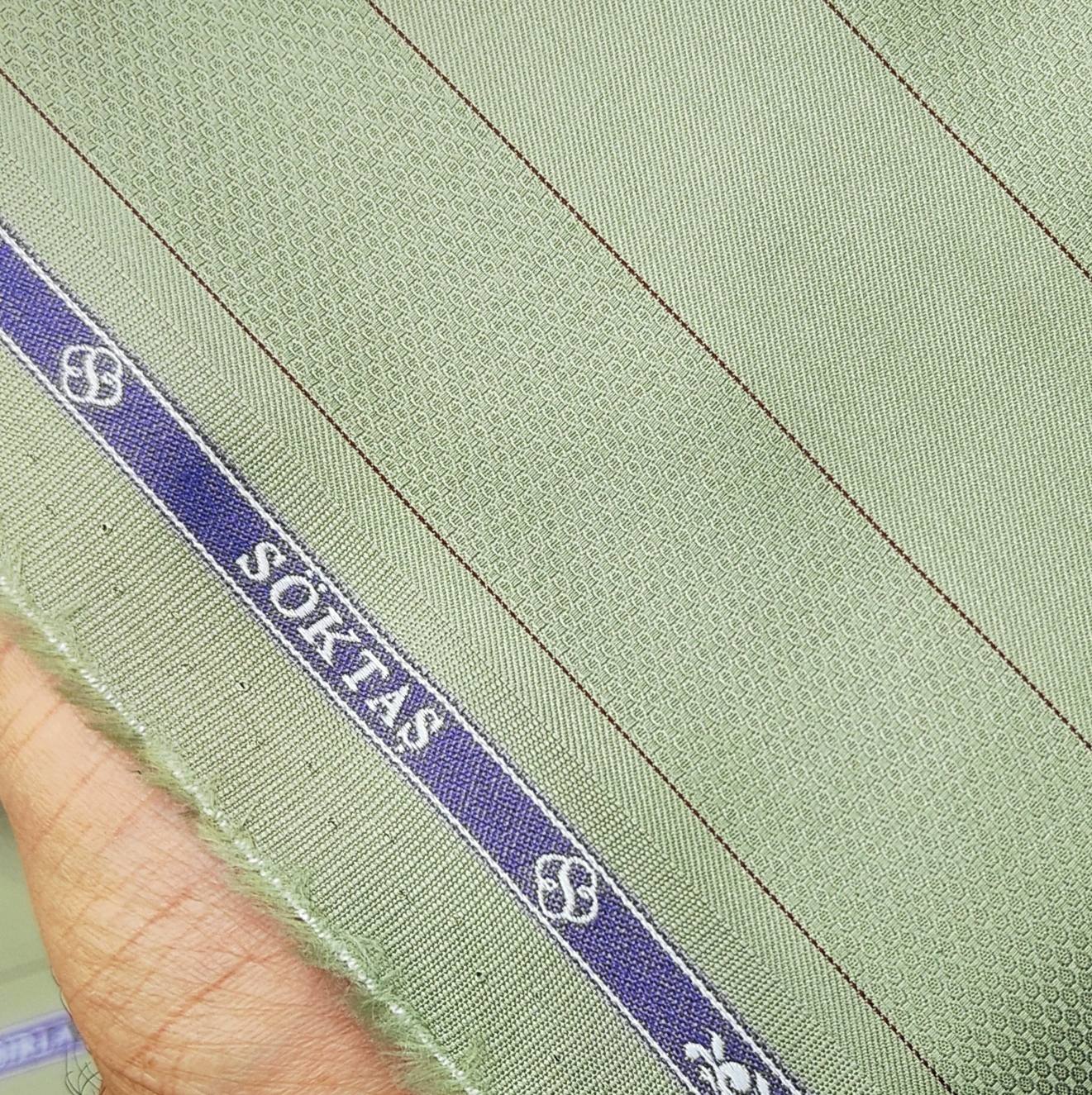 Shirt Fabric Soktas Giza Cotton Jacquard Patta Colour Green