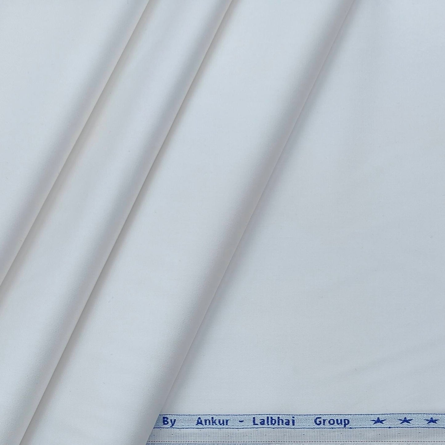 Shirt Fabric Ankur By Arvind 60s Giza Cotton satin Plain White