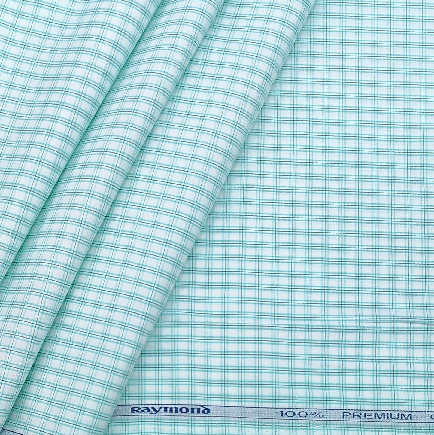 Shirt Fabric Raymond Premium 100% Cotton Check Colour Spring Green