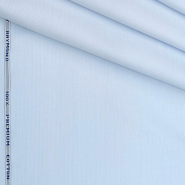 Shirt Fabric Raymond Premium 100% Cotton Pin Lining Colour Powder Blue