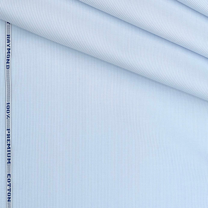 Shirt Fabric Raymond Premium 100% Cotton Pin Lining Colour Powder Blue