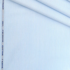 Shirt Fabric Raymond Premium 100% Cotton Pin Lining Colour Tilt Blue