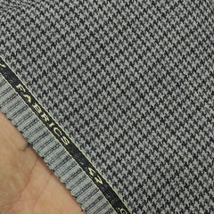 Blazer Fabric OCM 100% Wool ZigZag Tweed Colour Grey n Black