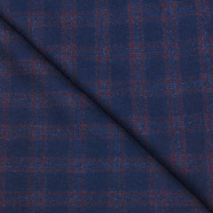 OCM 100% wool Check Tweed Blazer Fabric Colour Dark Blue