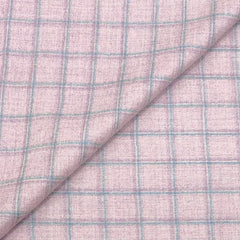 Blazer Fabric OCM 100s count 100% Wool Check Tweed Colour Sweet pink