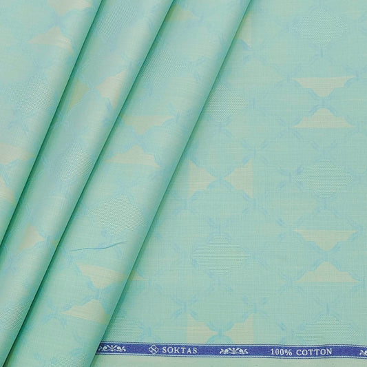 Shirt Fabric Soktas Giza Cotton Jacquard Colour Sea Green